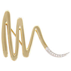 Paloma Picasso, Tiffany & Co., Gold and Diamond "Scribble" Brooch
