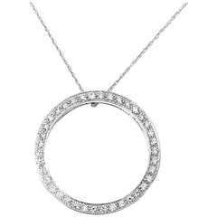 Beautiful White Gold and Diamond Circle Necklace