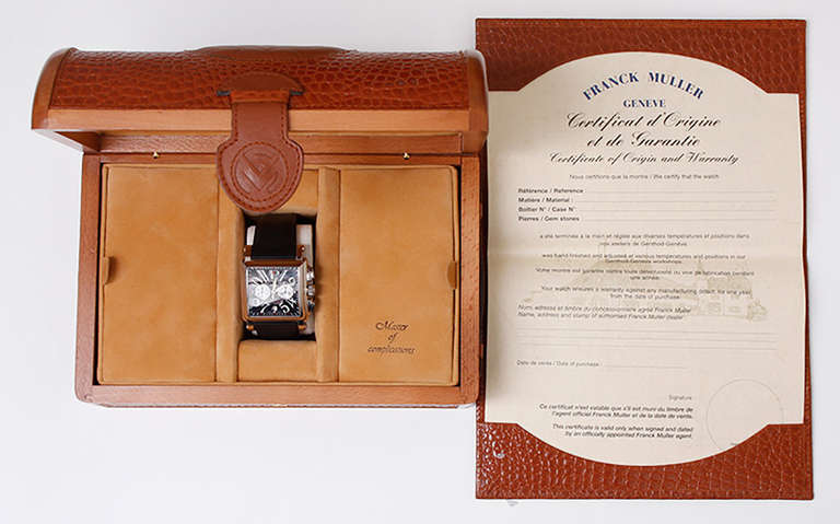 Franck Muller White Gold Cortez Conquistador Chronograph Wristwatch In Excellent Condition In Dallas, TX