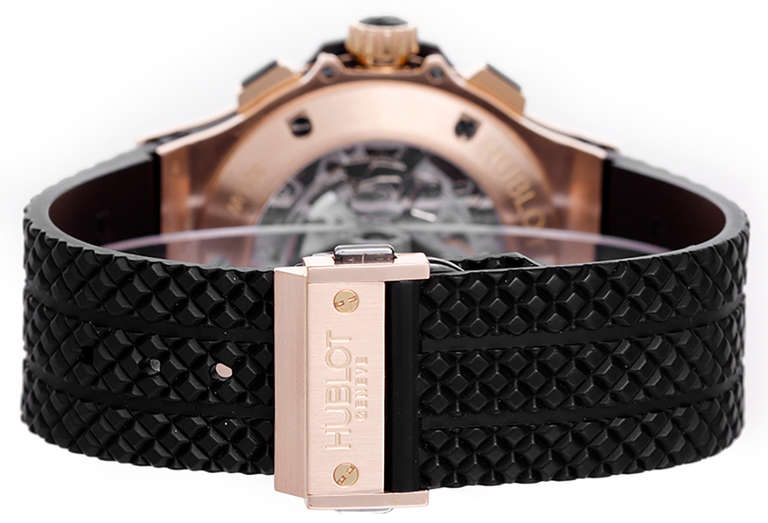 Hublot Rose Gold Big Bang Chronograph Wristwatch In Excellent Condition In Dallas, TX