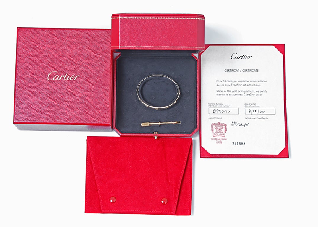 Cartier Gold Love Bracelet In Excellent Condition In Dallas, TX