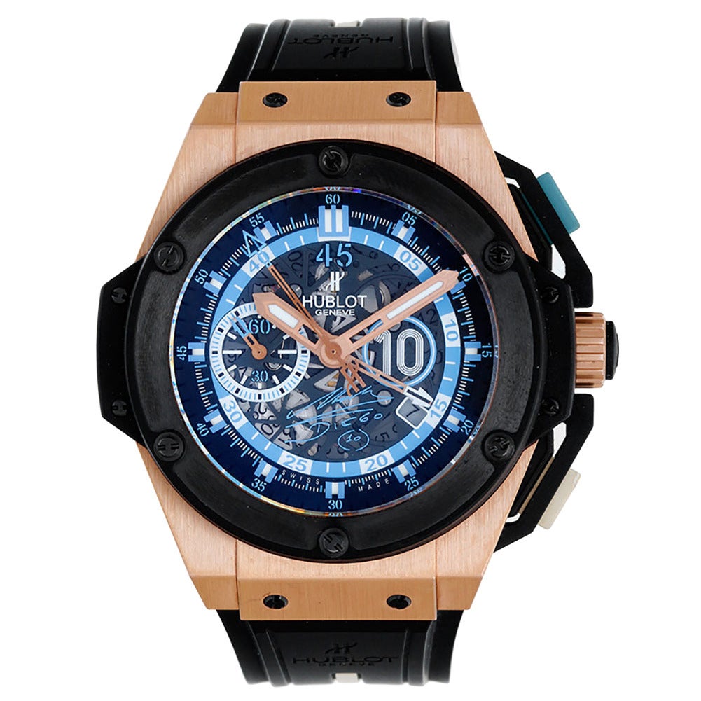 Hublot Big Bang King Power Diego Maradona Skeleton Dial Rose Gold Men's Watch 