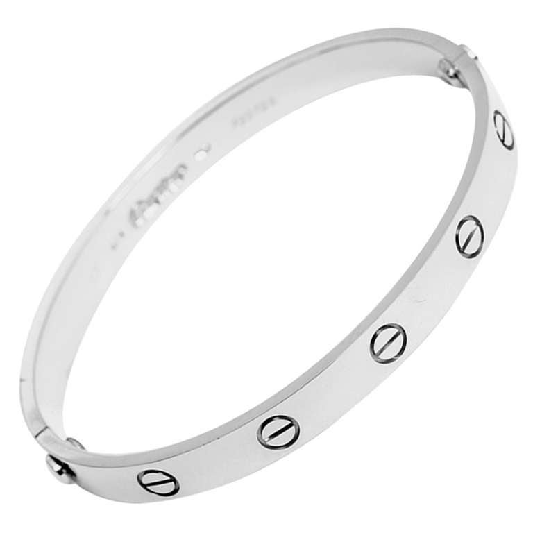 Cartier Love Bracelet White Gold Size 17 with Screwdriver