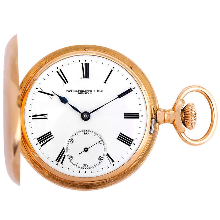 Patek Philippe Yellow Gold Hungting Case Pocket Watch circa 1910s