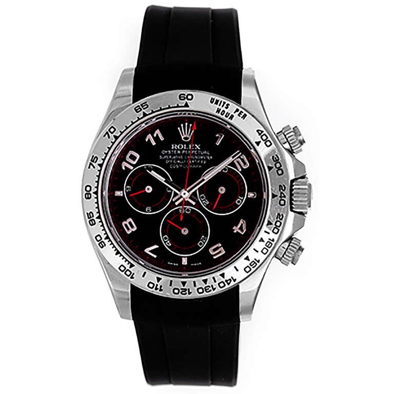 Rolex White Gold Cosmograph Daytona Chronograph Wristwatch