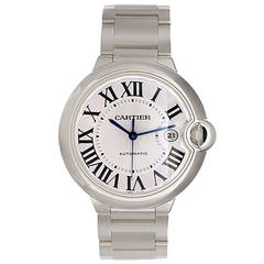 Cartier White Gold Ballon Bleu Large 42mm Automatic Wristwatch Ref W69003Z2