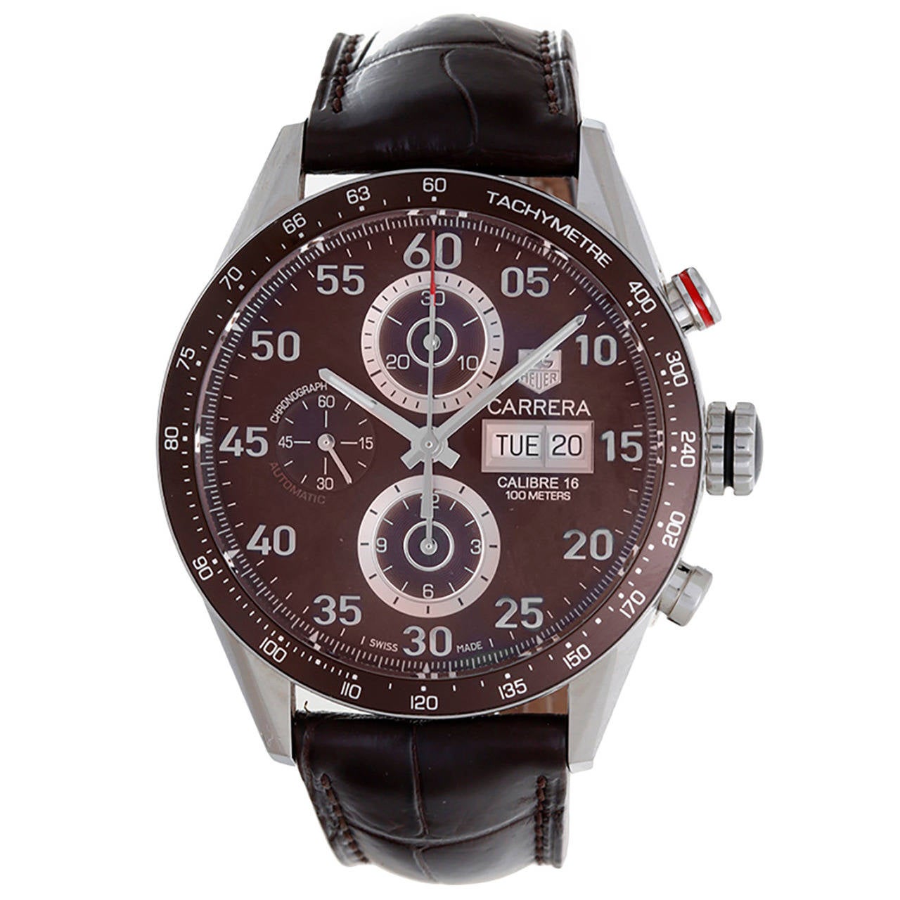 Tag Heuer Stainless Steel Carrera Chronograph Day/Date Automatic Wristwatch