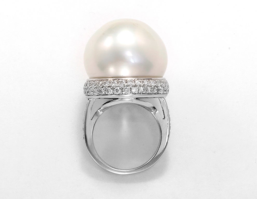 Ella Gem South Sea Cultured Pearl Diamond Gold Cocktail Ring