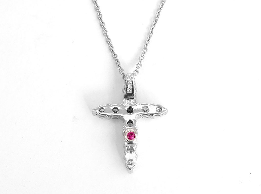 Roberto Coin Sparkling Pave Diamond and Gold Cross Necklace
