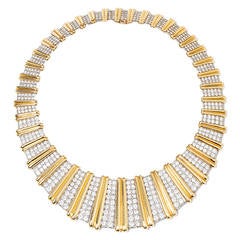 Large Diamond Gold Collar Necklace