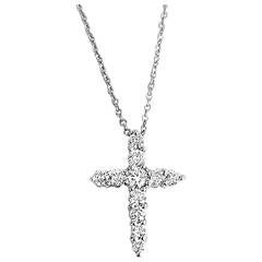 Roberto Coin Sparkling Pave Diamond and Gold Cross Necklace