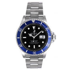 Rolex Stainless Steel Submariner Sport Diving Wristwatch Ref 16610