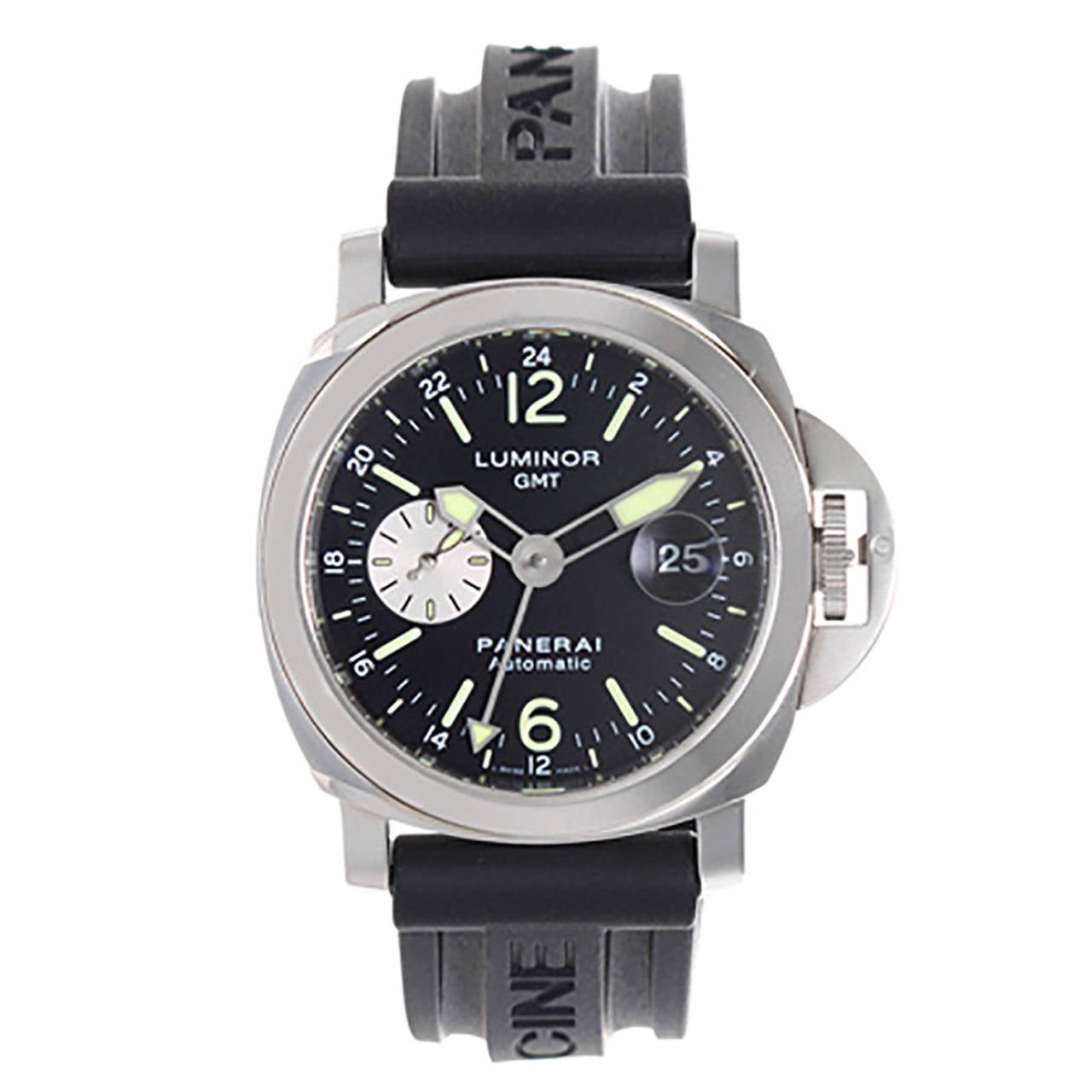 Panerai Stainless Steel Luminor GMT Automatic PAM 88 Wristwatch