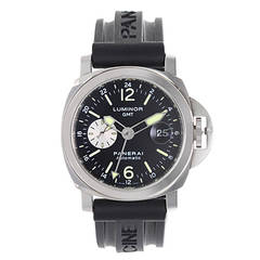 Used Panerai Stainless Steel Luminor GMT Automatic PAM 88 Wristwatch