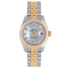 Rolex Lady's Yellow Gold Stainless Steel Datejust Automatic Wristwatch 7