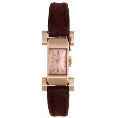 Patek Philippe Lady's Rose Gold Wristwatch with Unusual Lugs circa 1940s