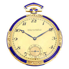 Patek Philippe Yellow Gold and Lapis Lazuli Pocket Watch