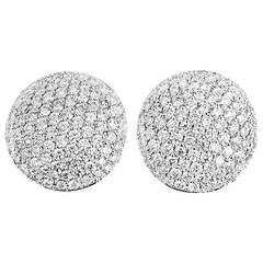 Beautiful Pave Diamond Gold Button Earrings