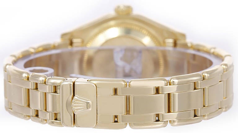 Rolex Lady's Yellow Gold and Diamond Datejust Pearlmaster Wristwatch Ref 80318