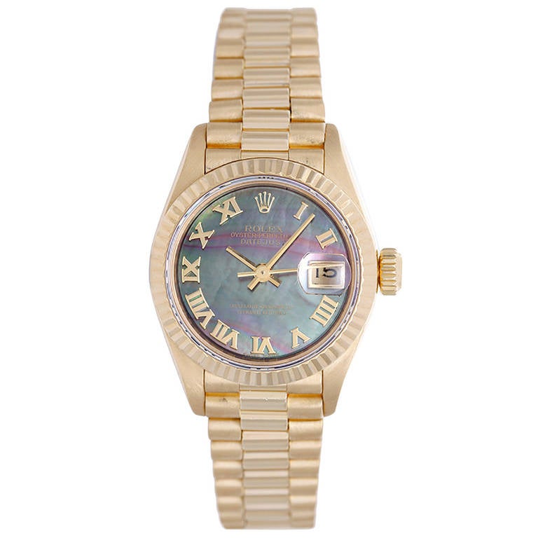 Rolex Lady's Yellow Gold President Wristwatch Ref 69178 circa 1990s