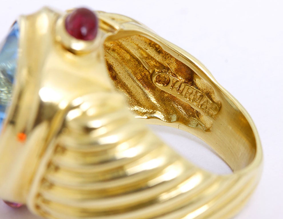 Women's David Yurman Stunning Large London Topaz Gold Cocktail Ring