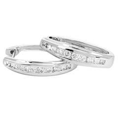 Beautiful Diamond Gold Huggie Earrings 4
