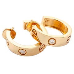 Cartier Diamond Yellow Gold Love Earrings