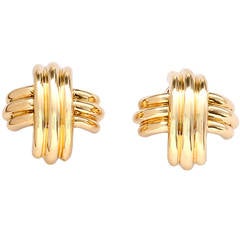 Tiffany & Co. Yellow Gold Signature X Earrings
