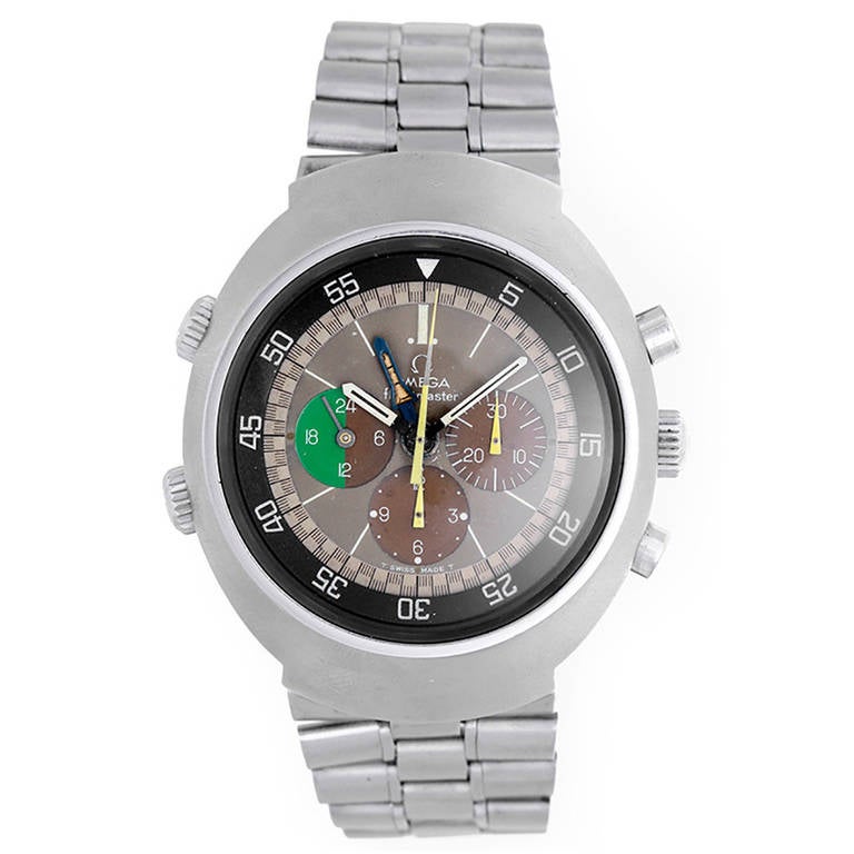 Omega Stainless Steel Flightmaster Chronograph Wristwatch circa 1960s