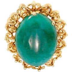 Beautiful Jade Yellow Gold Ring