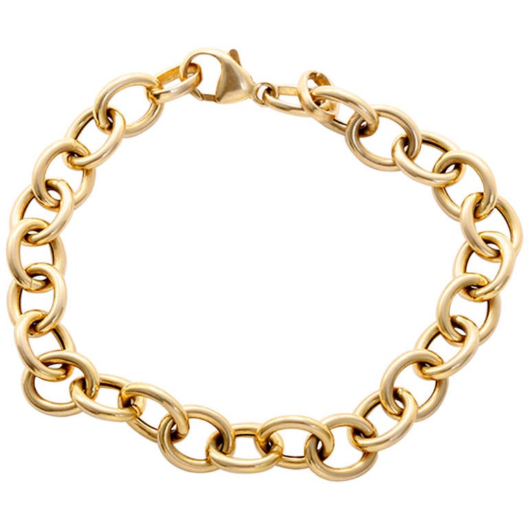 Simple Yellow Gold Link Bracelet