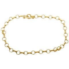 Elizabeth Locke Celtic Yellow Gold Link Necklace