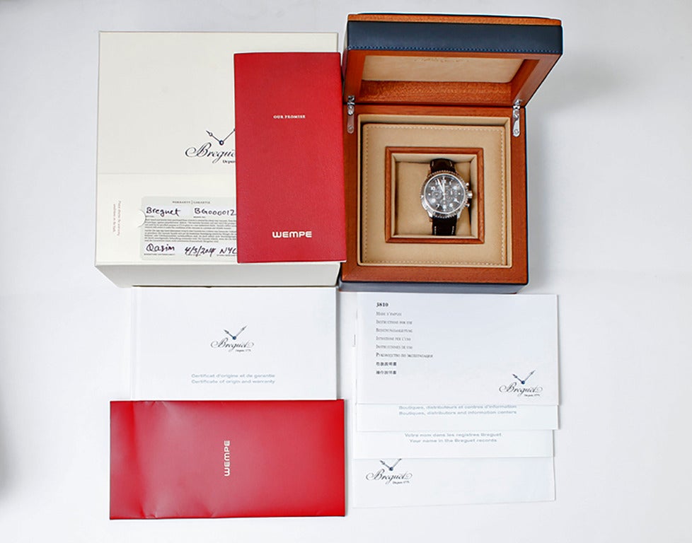 Men's Breguet Stainless Steel Transatlantique Type XXI Flyback Chronograph Wristwatch