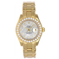 Rolex Lady's Yellow Gold Diamond Dial Automatic Wristwatch Ref 80298