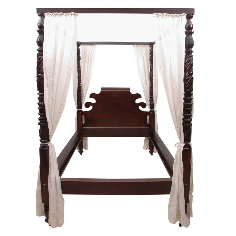 Acanthus Carved Four Poster Federal Bed Queen Size Circa 1810 At Acanthus Carved Four Poster Federal Bed Queen Size Circa 1810 For