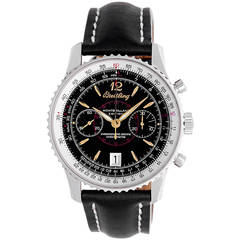 Breitling Stainless Steel Montbrillant Chronograph Wristwatch