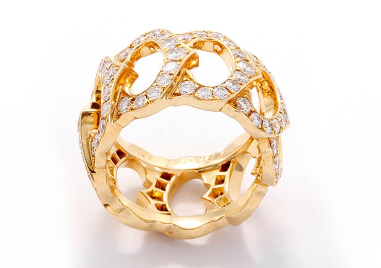 Cartier Double C de Cartier Diamond Yellow Gold Ring