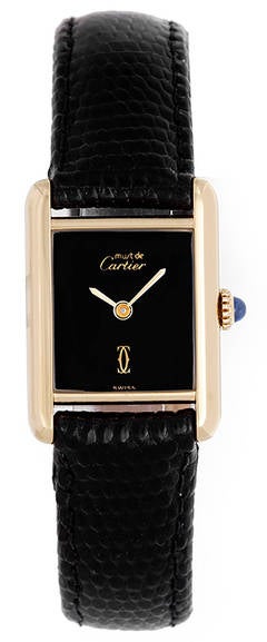 Vintage Cartier Lady's Gilt Tank Wristwatch
