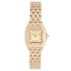 Cartier Lady's Yellow Gold and Diamond Panther Wristwatch