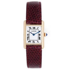 Cartier Lady's Gilt Tank Wristwatch