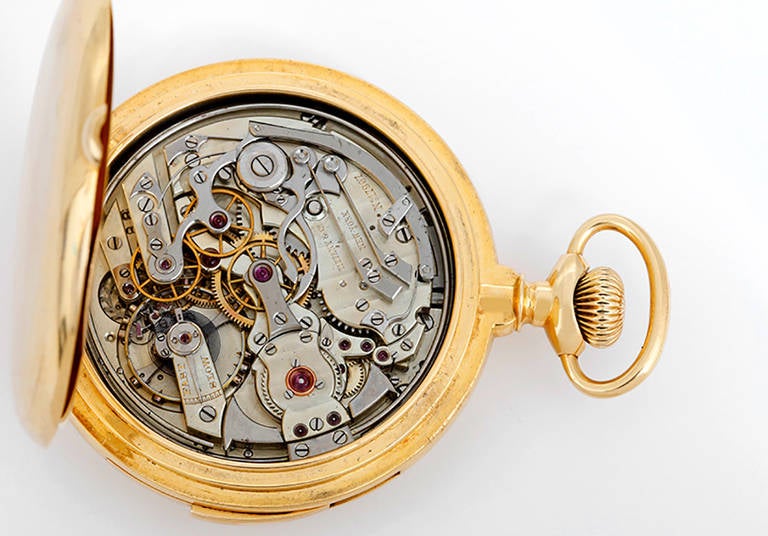 Tiffany & Co. Yellow Gold Open Face Five-Minute Repeater Pocket Watch In Good Condition In Dallas, TX