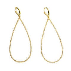 Elegant Diamond Gold Teardrop Dangle Earrings 7