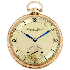 Vintage IWC Yellow Gold Open Face Pocket Watch