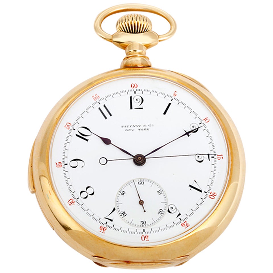 Tiffany & Co. Yellow Gold Open Face Five-Minute Repeater Pocket Watch