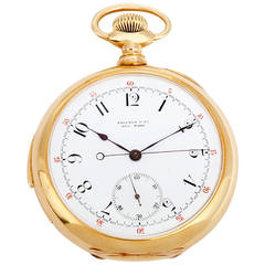 Antique Tiffany & Co. Yellow Gold Open Face Five-Minute Repeater Pocket Watch