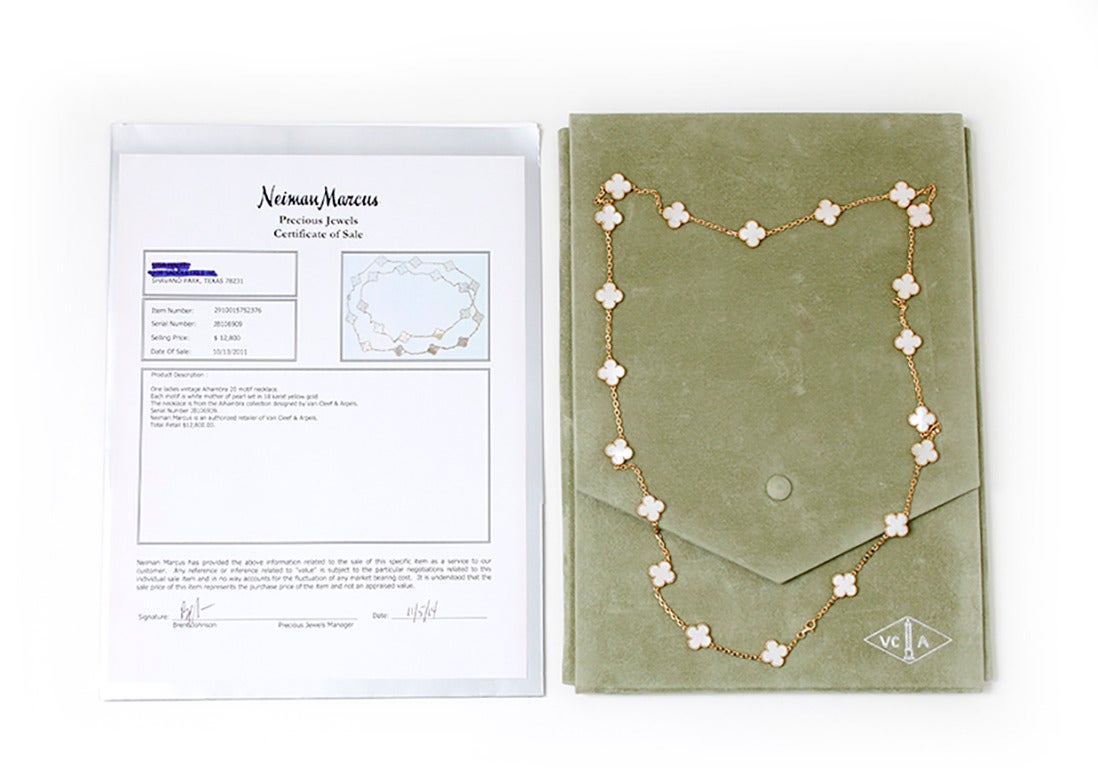 Van Cleef & Arpels Vintage Alhambra 20 Motifs Long Necklace 1