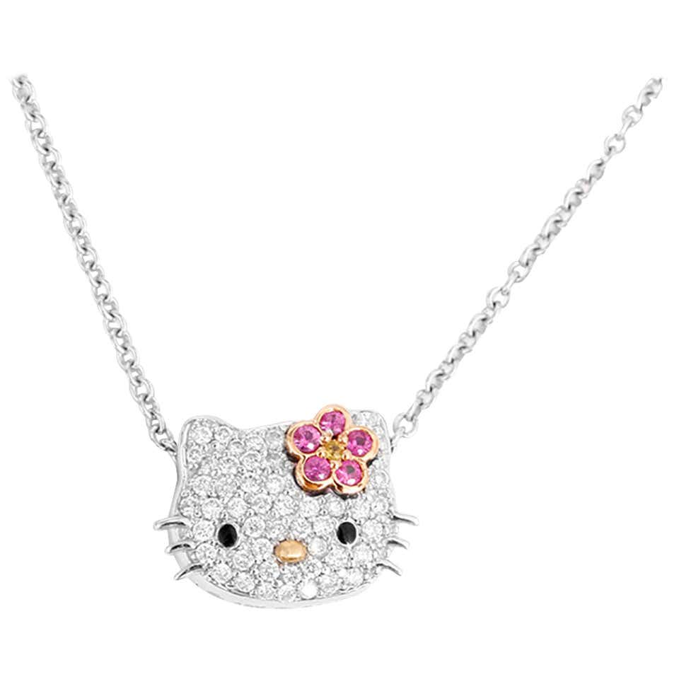 Kimora Lee Simmons for Hello Kitty Diamond White Gold Necklace at ...
