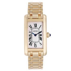 Cartier Lady's Yellow Gold Tank Americaine Wristwatch