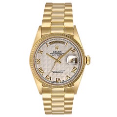 Vintage Rolex Yellow Gold Day-Date President Wristwatch Ref 18038