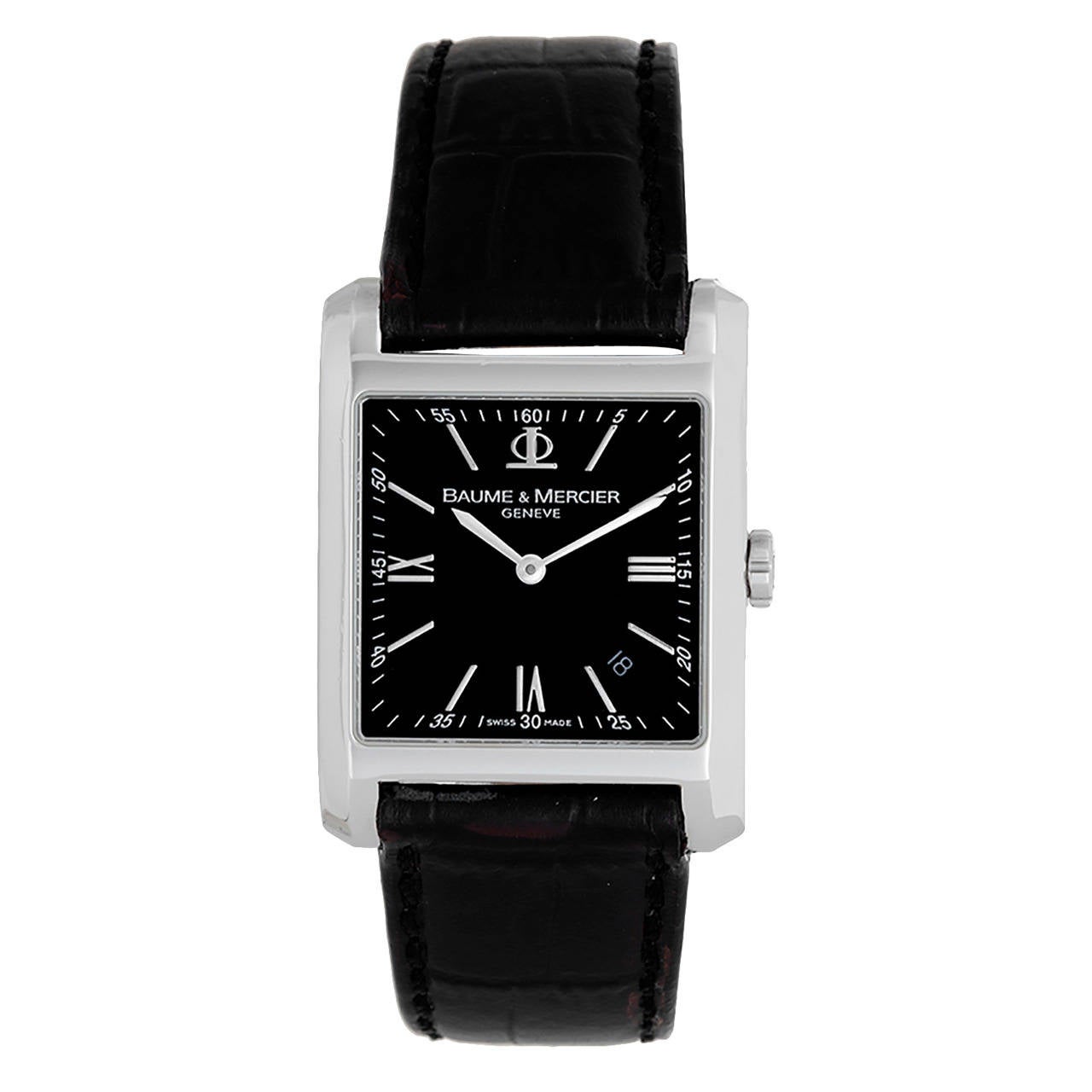 Baume and Mercier Stainless Steel Hampton Wristwatch 65562 For Sale at ...